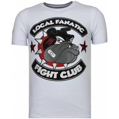 textil Hombre Camisetas manga corta Local Fanatic Fight Club Spike Rhinestone Blanco