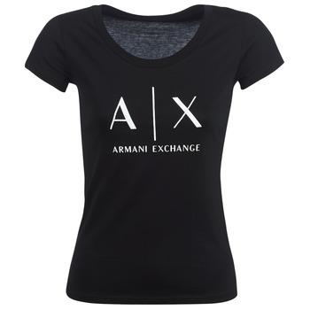 textil Mujer Camisetas manga corta Armani Exchange HELBATANTE Negro