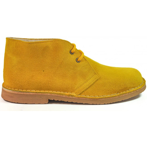 Zapatos Mujer Botines Safari Botas Pisamierdas Amarillo Borreguito Amarillo
