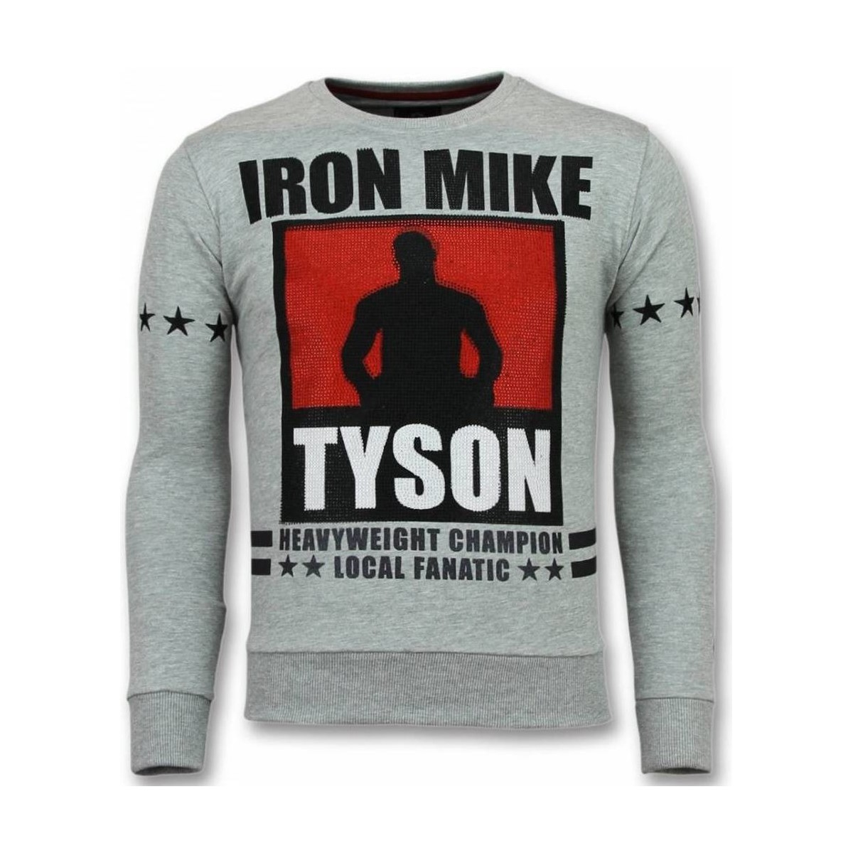 textil Hombre Sudaderas Local Fanatic Mike Tyson Iron Mike Rhinestone Gris