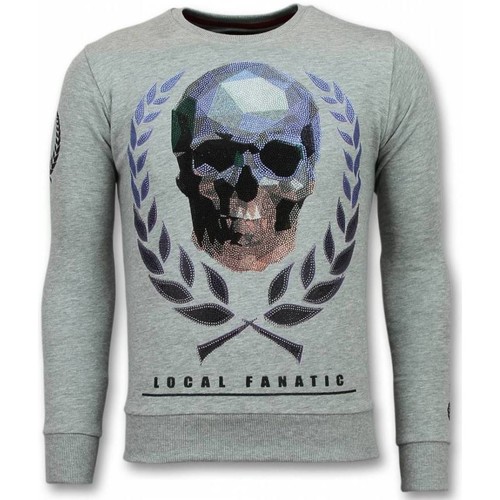 textil Hombre Sudaderas Local Fanatic Hombre Skull Sweater Hombre Gris