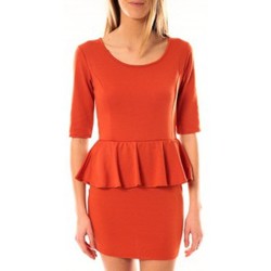 textil Mujer Vestidos Tcqb Robe Moda Fashion Orange Naranja