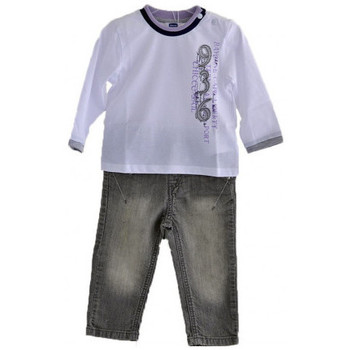 textil Niños Tops y Camisetas Chicco Komplette Jeans- T-ShirtmitlangenÄrmeln Blanco