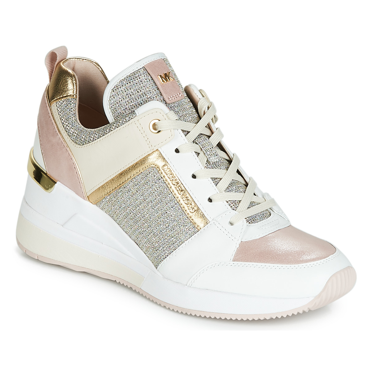 Zapatos Mujer Zapatillas altas MICHAEL Michael Kors GEORGIE Blanco / Rosa / Oro