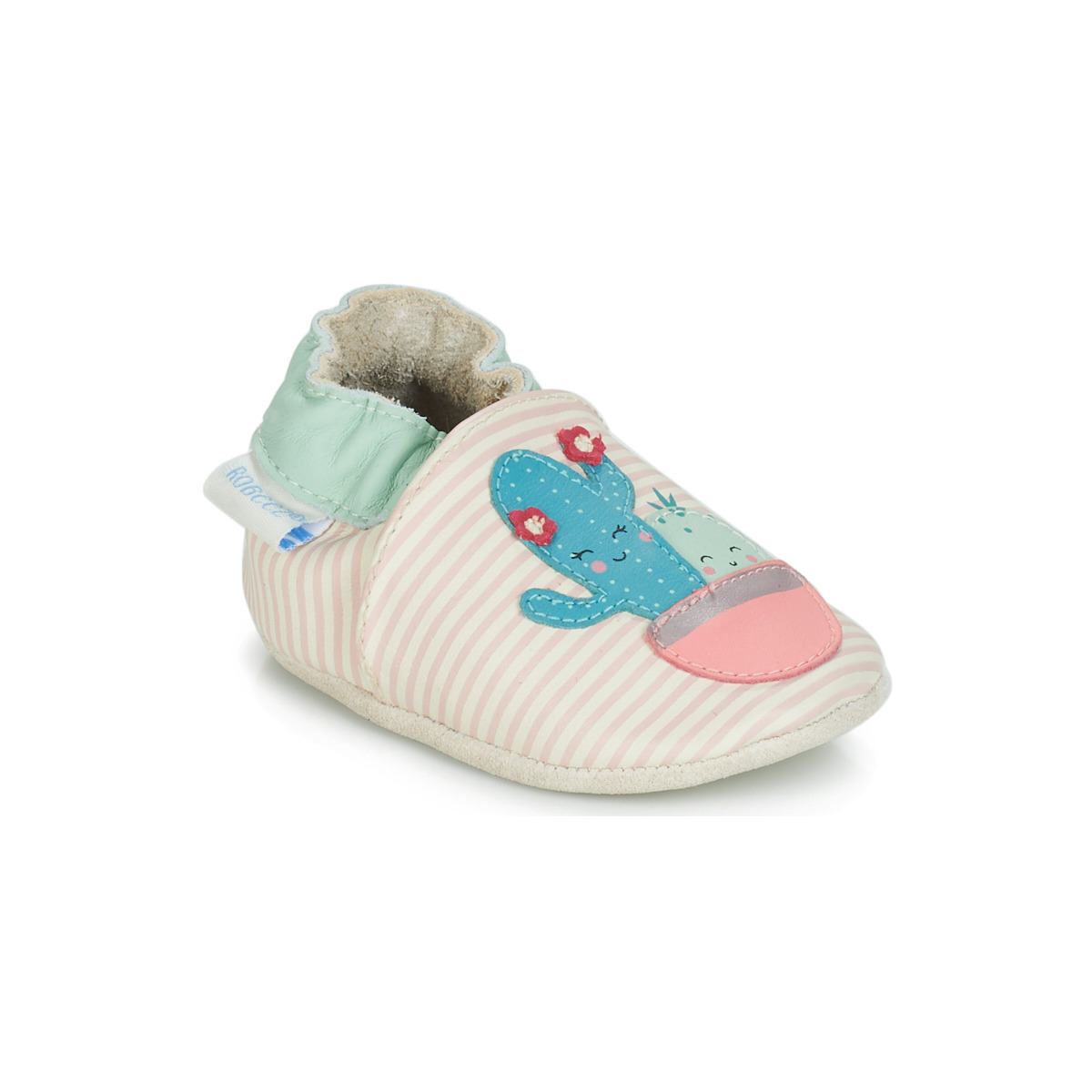 Zapatos Niña Pantuflas para bebé Robeez CACTUS Crudo / Rosa