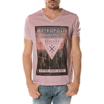 textil Hombre Camisetas manga corta Deeluxe T-Shirt Homme Metropolis rose clair poudré Rosa
