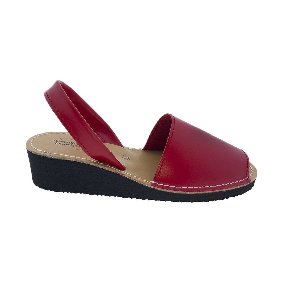Zapatos Mujer Derbie & Richelieu Huran Sandalias Menorquinas Cuña Rojo Rojo