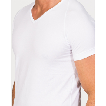 Zd - Zero Defects Camiseta de manga corta y cuello pico algodón Egipcio Blanco