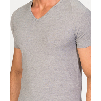 Zd - Zero Defects Camiseta de manga corta y cuello pico algodón Egipcio Gris