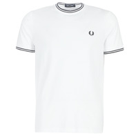 textil Hombre Camisetas manga corta Fred Perry TWIN TIPPED T-SHIRT Blanco