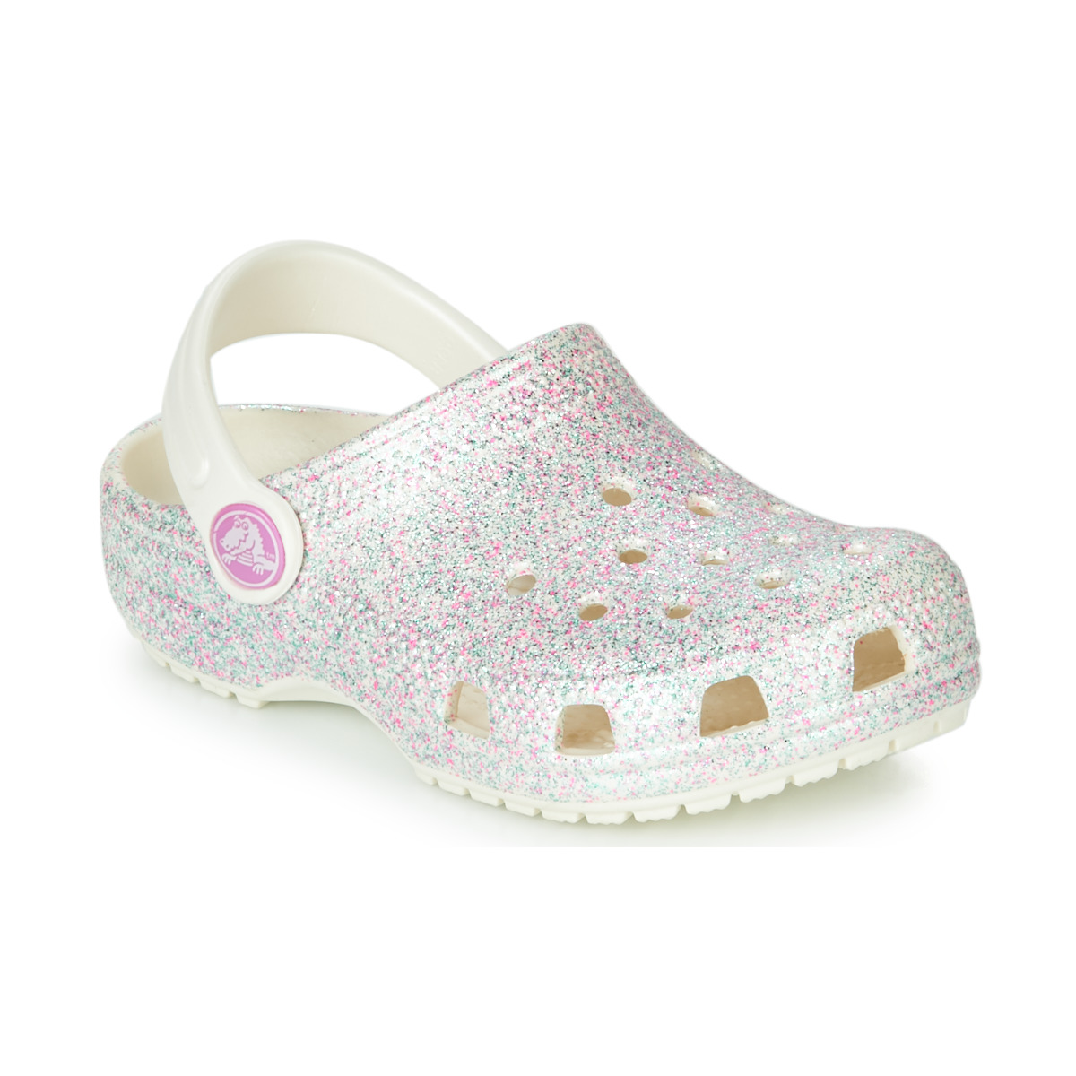 Zapatos Niños Zuecos (Clogs) Crocs CLASSIC GLITTER CLOG K Blanco