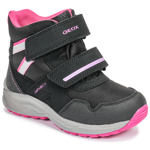 Zapatos Niña Botas de nieve Geox J KURAY GIRL B ABX Negro / Rosa