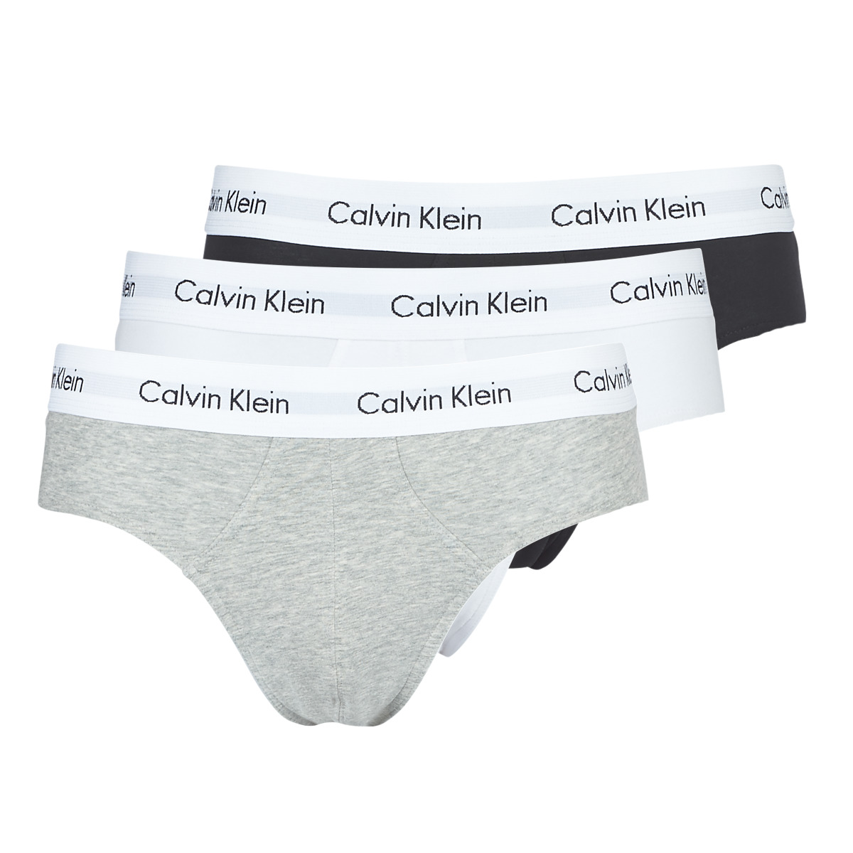 Calvin Klein Jeans COTTON STRECH HIP BREIF X 3 Negro / Blanco
