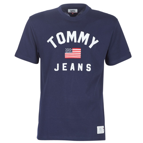 textil Hombre Camisetas manga corta Tommy Jeans TJM USA FLAG TEE Marino