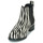 Zapatos Mujer Botas de caña baja Betty London HUGUETTE Negro / Blanco / Cebra