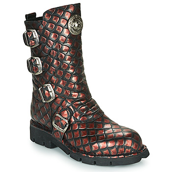 Zapatos Mujer Botas de caña baja New Rock M-373X Negro / Rojo
