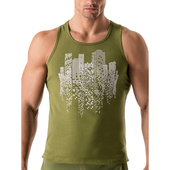 textil Hombre Camisetas sin mangas Code 22 Código de la ciudad22 Tank Top Verde