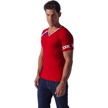 textil Hombre Tops y Camisetas Code 22 Camiseta Asymmetric sport Code22 Rojo