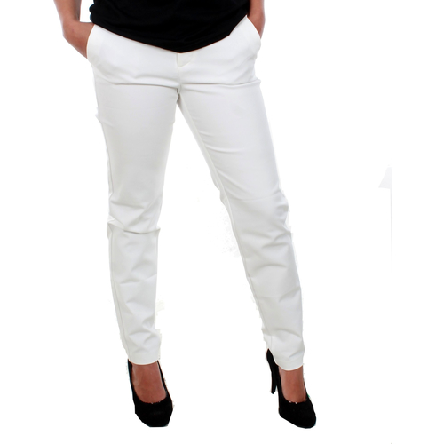 textil Mujer Pantalones Vero Moda 10201932 VMLEAH MR CLASSIC PANT COLOR SNOW WHITE L32 Blanco
