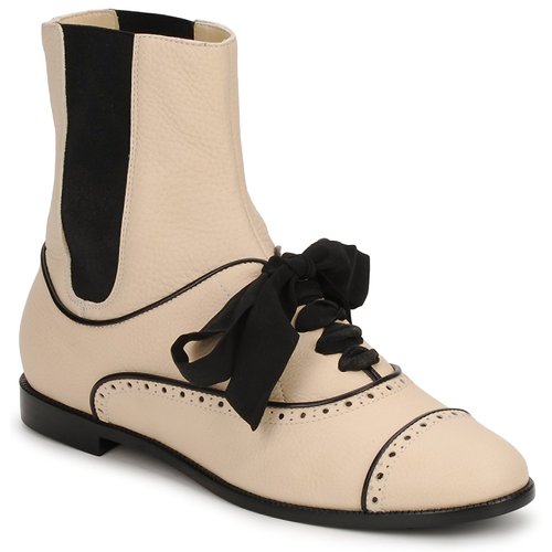 Zapatos Mujer Botas de caña baja Moschino MA2103 Beige