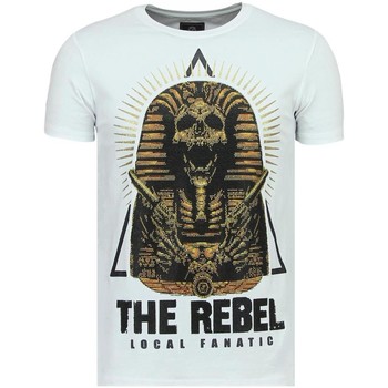 textil Hombre Camisetas manga corta Local Fanatic Rebel Pharaoh Rhinestone Camiseta Blanco
