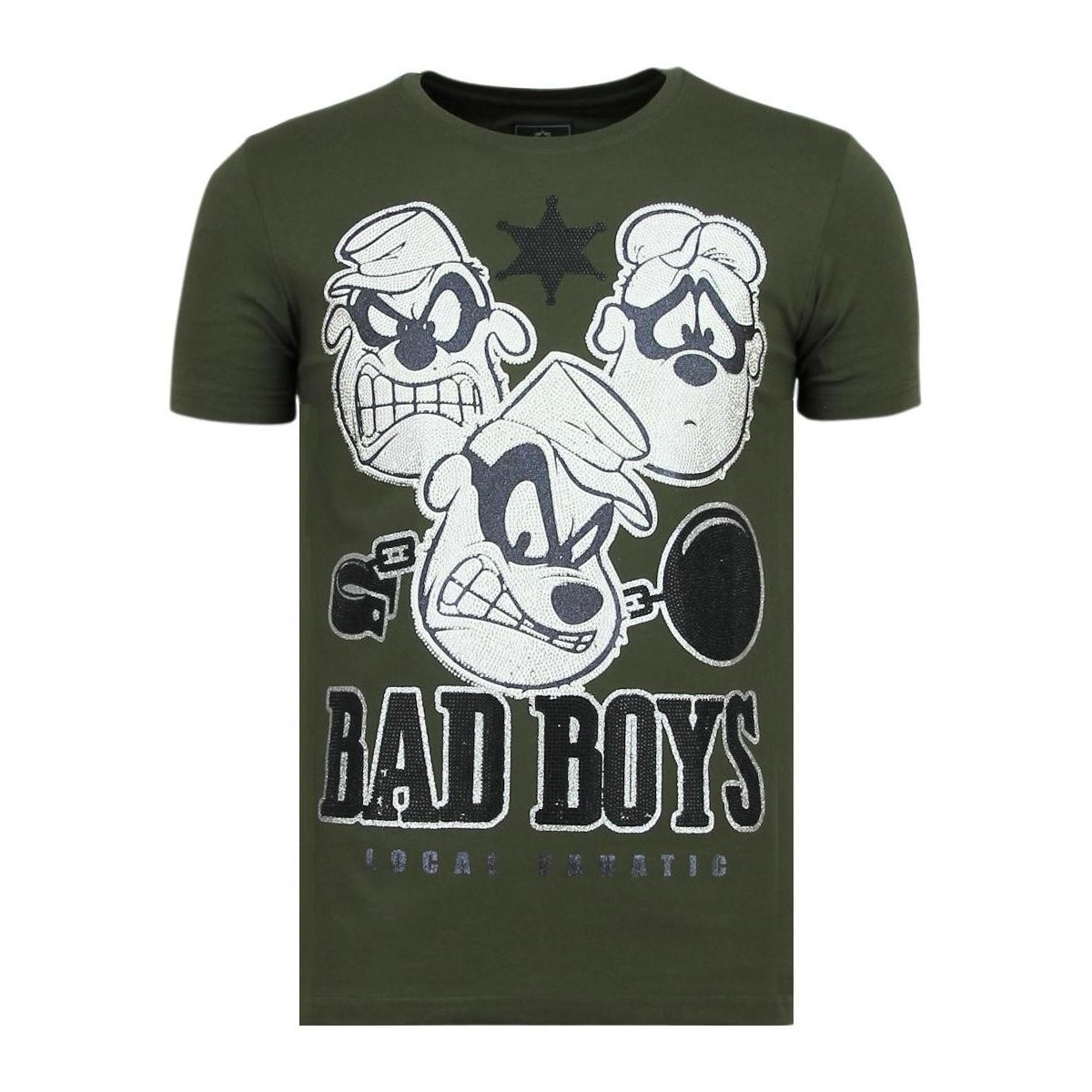 textil Hombre Camisetas manga corta Local Fanatic Beagle Boys Rhinestone Camiseta Verde