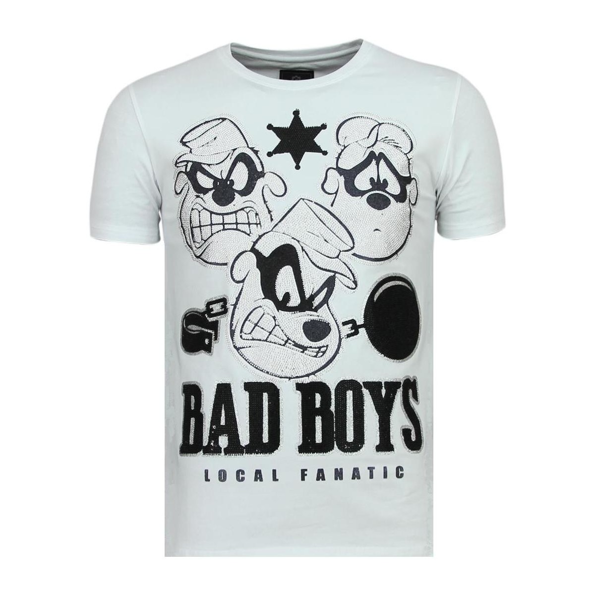 textil Hombre Camisetas manga corta Local Fanatic Beagle Boys Rhinestones Camiseta Blanco
