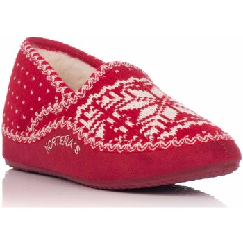Zapatos Mujer Pantuflas Norteñas Zapatilla de Casa con cuña Rojo
