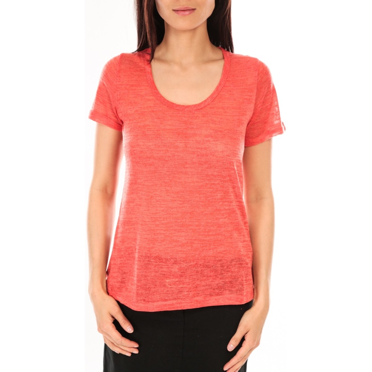 textil Mujer Camisetas manga corta By La Vitrine T-Shirt BLV07 Corail Naranja