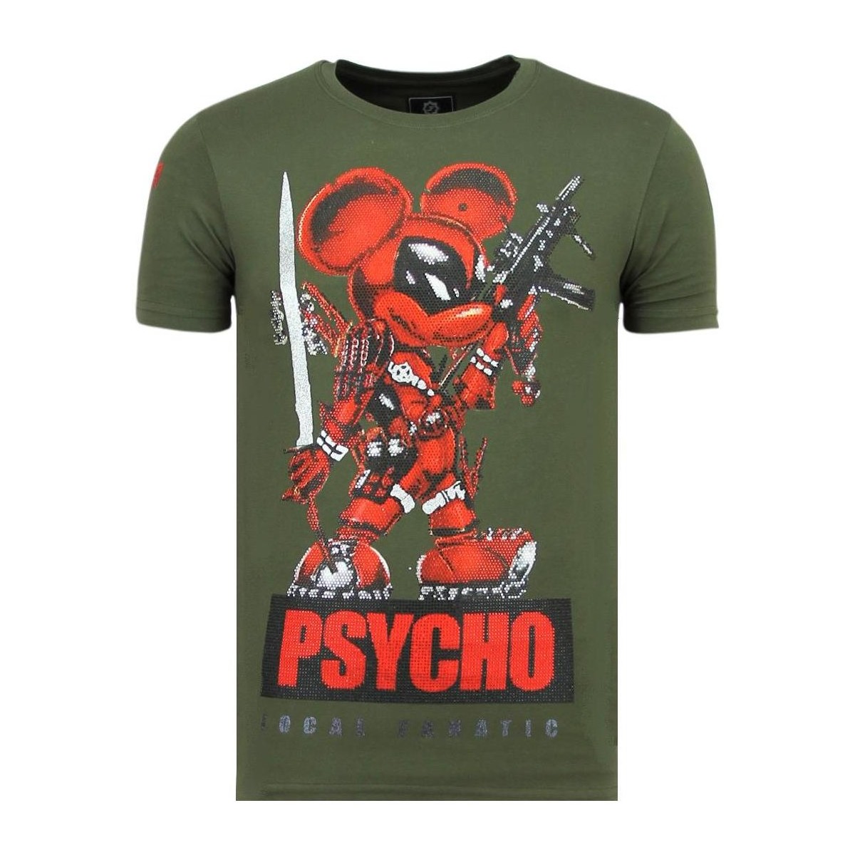 textil Hombre Camisetas manga corta Local Fanatic Psycho Mouse Rhinestone Hombre G Verde