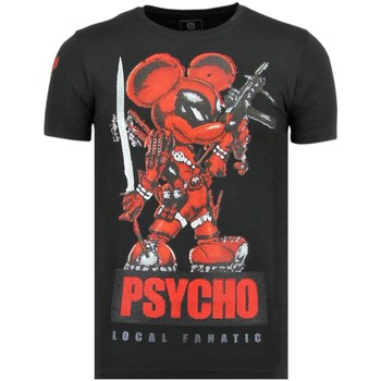 textil Hombre Camisetas manga corta Local Fanatic Psycho Mouse Rhinestones Hombre Z Negro