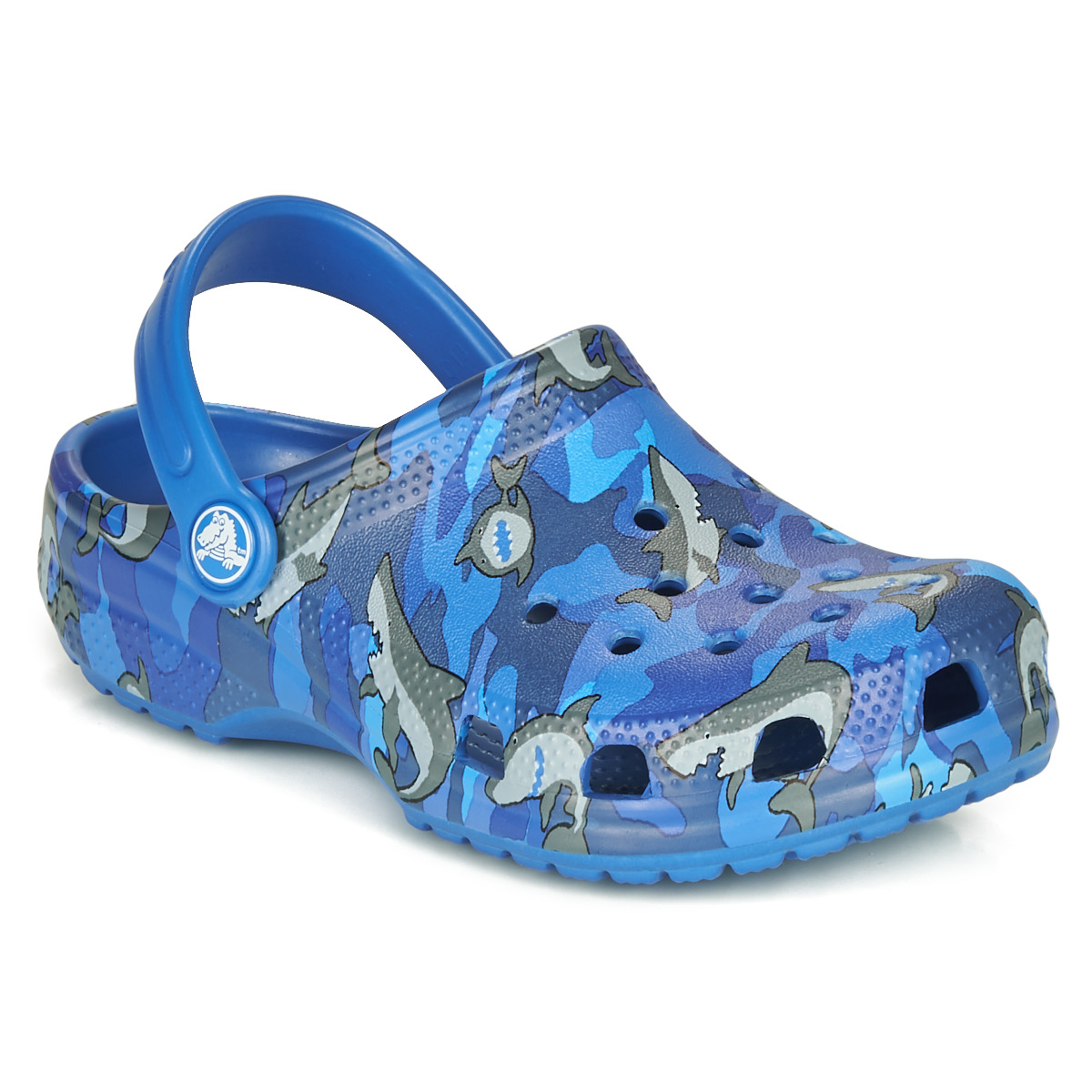 Zapatos Niño Zuecos (Clogs) Crocs CLASSIC SHARK CLOG Azul