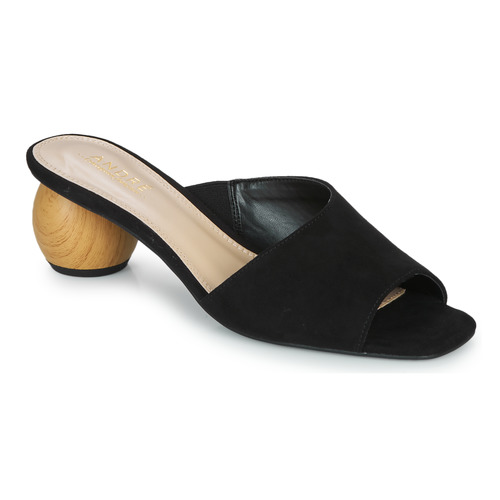 Zapatos Mujer Zuecos (Mules) André JUSTINE Negro