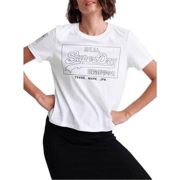 textil Mujer Tops y Camisetas Superdry VINTAGE LOGO OUTLINE Blanco