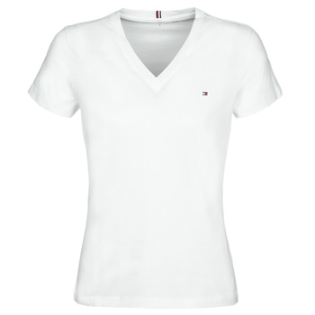 textil Mujer Camisetas manga corta Tommy Hilfiger HERITAGE V-NECK TEE Blanco