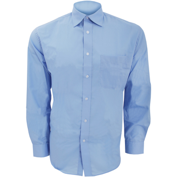 textil Hombre Camisas manga larga Kustom Kit KK104 Azul