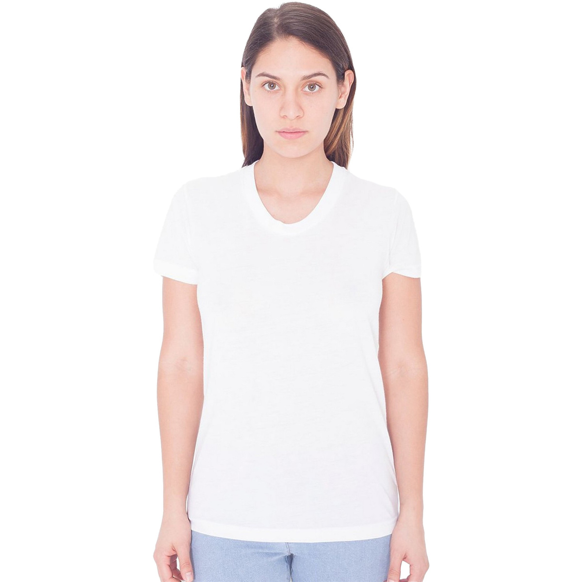 textil Mujer Camisetas manga corta American Apparel PL301W Blanco