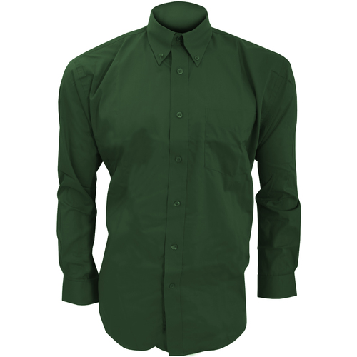 textil Hombre Camisas manga larga Kustom Kit KK105 Verde