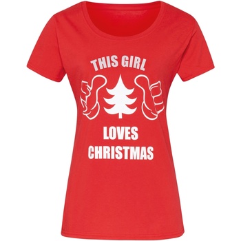 textil Mujer Camisetas manga corta Christmas Shop CJ212 Rojo