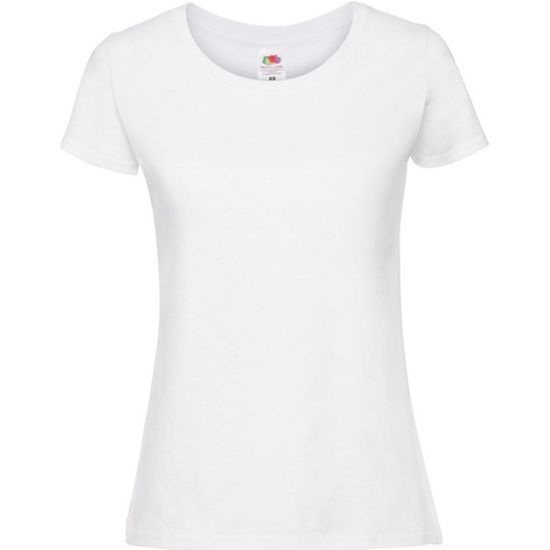 textil Mujer Camisetas manga larga Fruit Of The Loom Iconic Premium Blanco