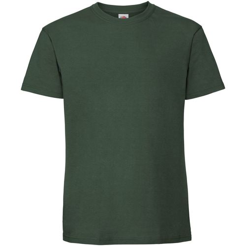 textil Hombre Camisetas manga larga Fruit Of The Loom Premium Verde