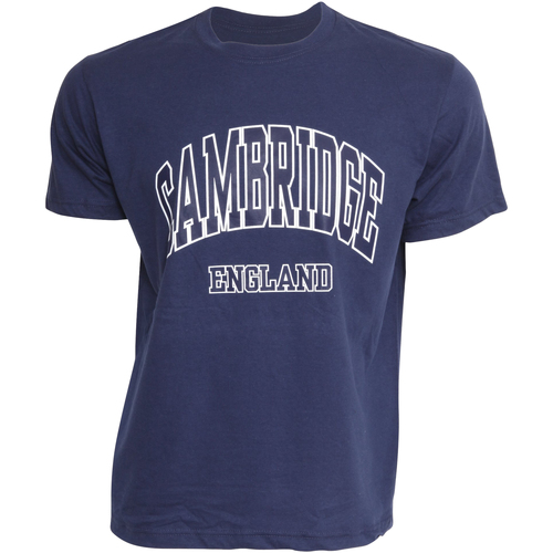 textil Hombre Camisetas manga corta Cambridge University SHIRT131 Azul