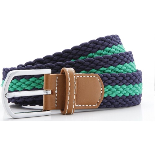 Accesorios textil Hombre Cinturones Asquith & Fox Two Colour Stripe Verde