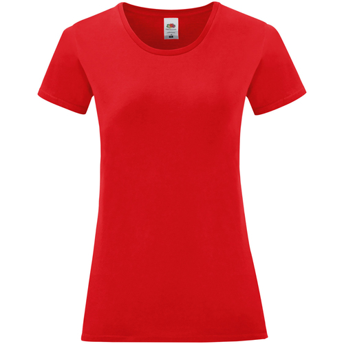textil Mujer Camisetas manga larga Fruit Of The Loom Iconic Rojo