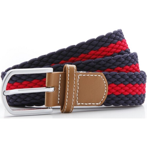 Accesorios textil Hombre Cinturones Asquith & Fox Two Colour Stripe Rojo