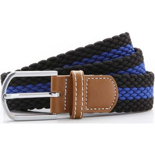 Accesorios textil Hombre Cinturones Asquith & Fox Two Colour Stripe Negro