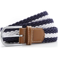 Accesorios textil Hombre Cinturones Asquith & Fox Two Colour Stripe Blanco