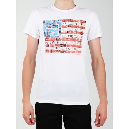 textil Hombre Tops y Camisetas Wrangler S/S Modern Flag Tee W7A45FK12 Blanco