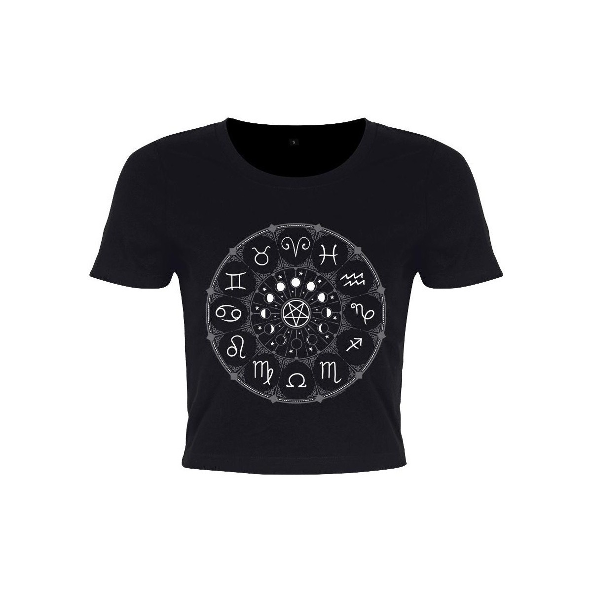 textil Mujer Camisetas manga larga Grindstore Zodiac Pentagram Negro