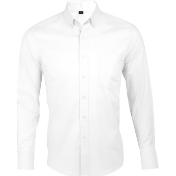 textil Hombre Camisas manga larga Sols BUSINESS MEN Blanco